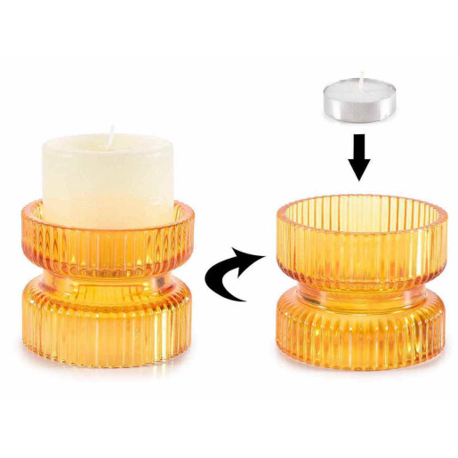 Set 8 candele sticla 9x7 cm