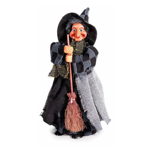 Set 3 figurine Halloween Vrajitoare Befana cu recipient pentru dulciuri 8x7,5x23 H