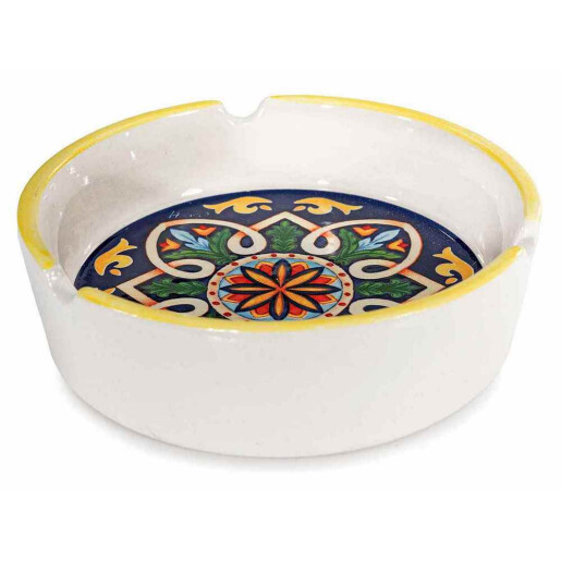 Scrumiera ceramica multicolora Majolica Ø 11,5 cm x 3,5 H