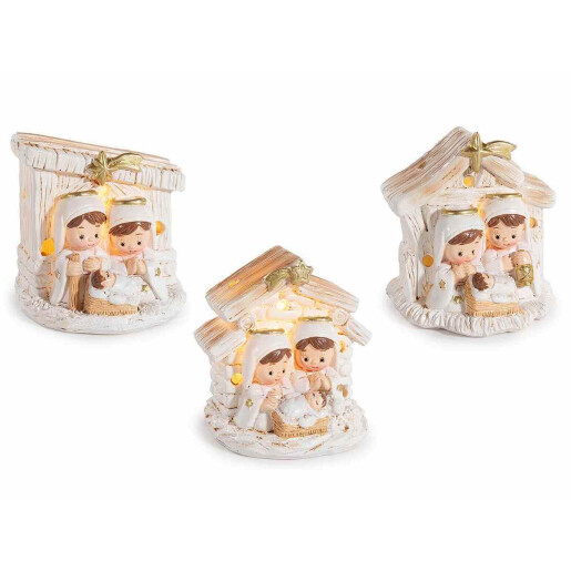Figurine religioase polirasina multicolora cu led 3xcm 5 x 4,5 x 6 H