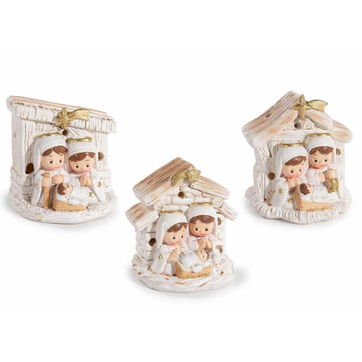 Figurine religioase polirasina multicolora cu led 3xcm 5 x 4,5 x 6 H
