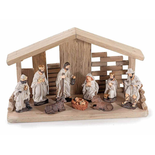 Figurina Nasterea Domnului polirasina multicolora 30x10x17 cm