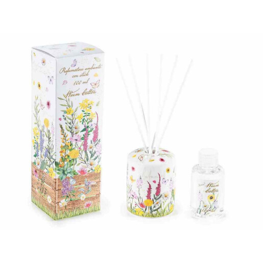 Parfum camera cu betisoare aroma Bumbac caldut cm 7 x 7 x 22,5 H, 100 ml