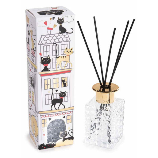 Set 2 parfumuri camera cu betisoare aroma Vanilie, Chihlimbar si Lemn Santal 6,5 x 6,5 x 24 H, 120 ml