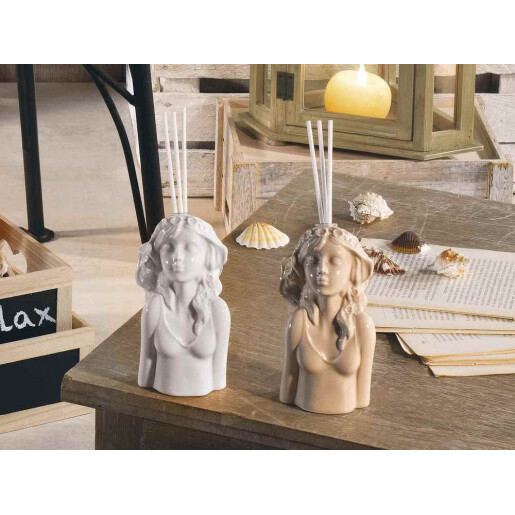 Difuzor parfum cu betisoare portelan maro cm 7x5,5x19 H