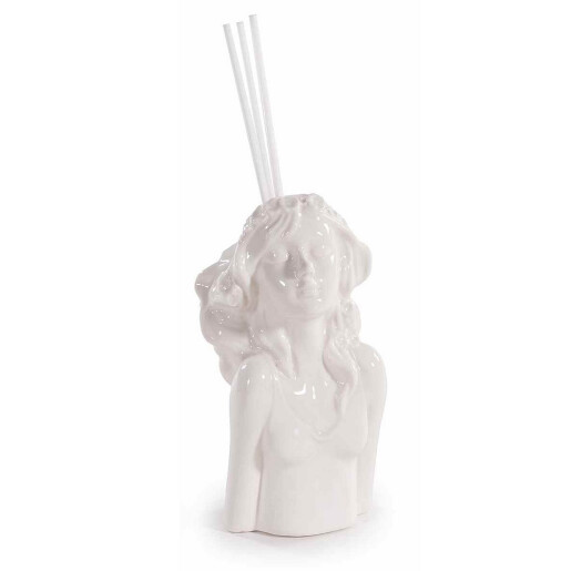 Difuzor parfum cu betisoare portelan alb cm 7x5,5x19 H