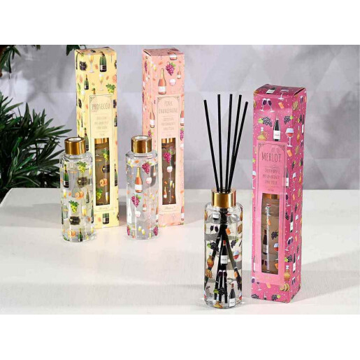 Parfum camera cu betisoare aroma Prosecco si Vanilie cm 5 x 5 x 26,5 H, 150 ml