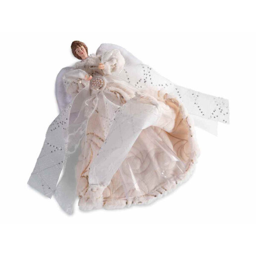 Set 2 figurine, varf brad Ingeri textil cm 24 x 10 x 36 H