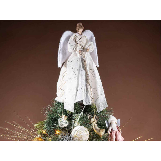 Set 2 figurine, varf brad Ingeri textil cm 24 x 10 x 36 H