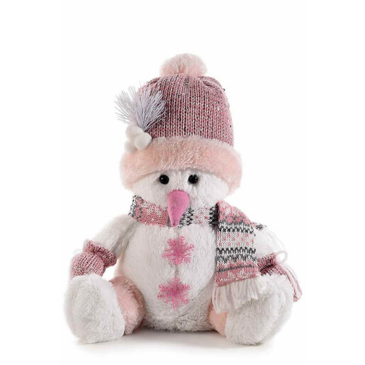 Figurina Om de Zapada din textil alb roz gri 22 x 17 x 27 H