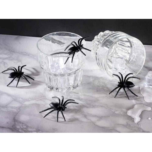 Set 8 Paianjeni Halloween plastic negru cm 7 x 6 H