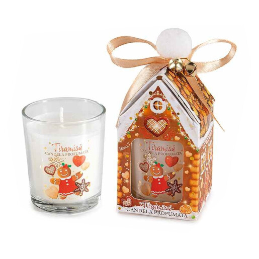 Lumanare parfumata Craciun aroma Tiramisu cm 5,5 x 5,5 x 11,5 H