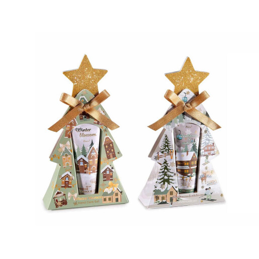 Set cadouri Craciun 2 creme picioare 2 pile 10x3.5x18 cm