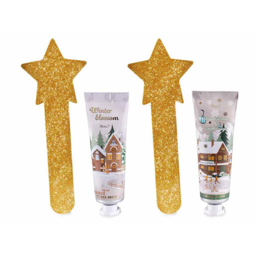 Set cadouri Craciun 2 creme picioare 2 pile 10x3.5x18 cm