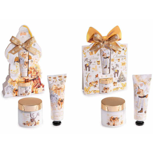 Set 2 creme maini, 2 creme picioare, cadou Craciun cm 14 x 5 x 22 H, 30 ml, 60 ml