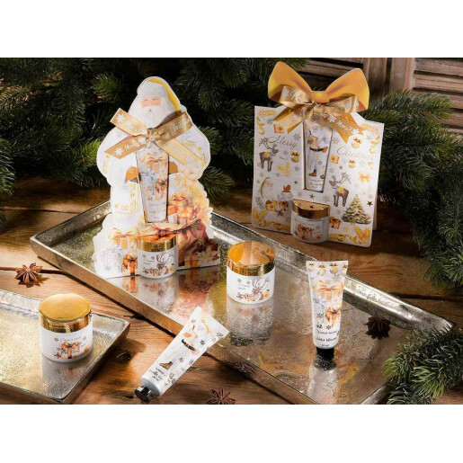 Set 2 creme maini, 2 creme picioare, cadou Craciun cm 14 x 5 x 22 H, 30 ml, 60 ml