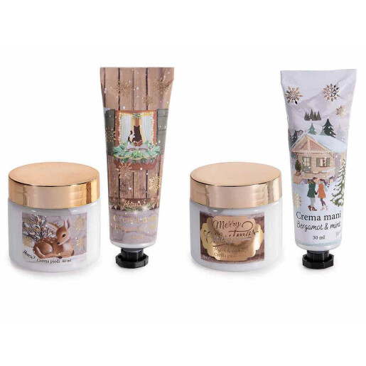 Set 2 creme maini, 2 creme picioare, cadou Craciun cm 16 x 5 x 22, H, 30 ml, 60 ml