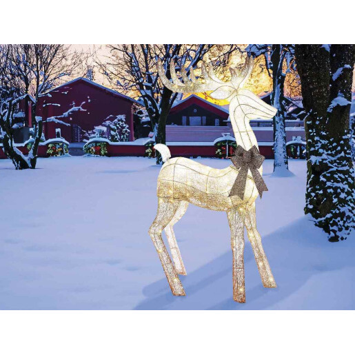 Figurina Ren metal cu leduri 68x26x102 cm