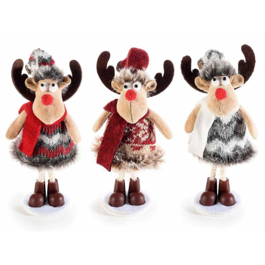 Set 3 figurine Ren textil 6x7x21 cm 