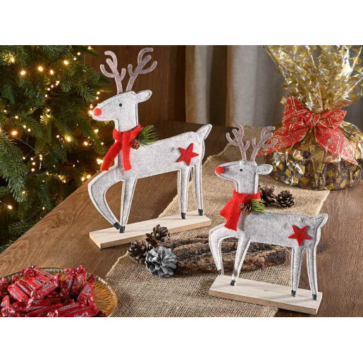 Set 2 figurine Reni textil lemn multicolor 21 x 5 x 31 H, 16 x 5 x 24 H