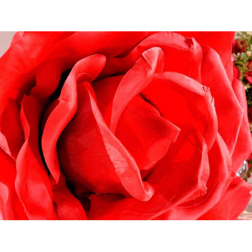 Trandafir artificial rosu verde 40x113 cm