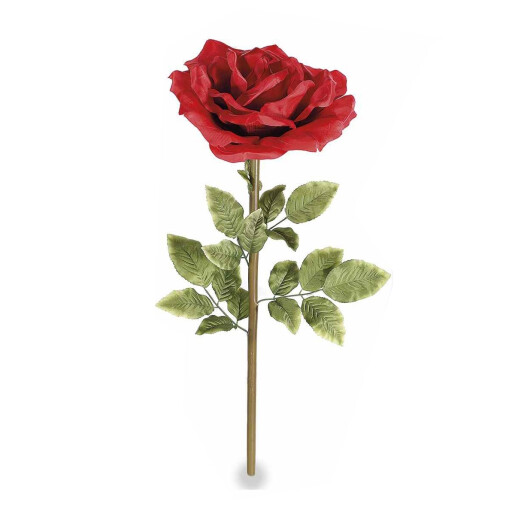 Trandafir artificial rosu verde 40x113 cm