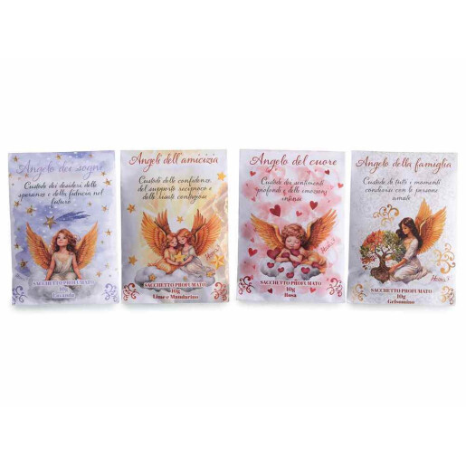 Set 4 saculeti parfumati aroma Lavanda, Lime si Mandarina, Trandafiri, Iasomie cm 7 x 10 H