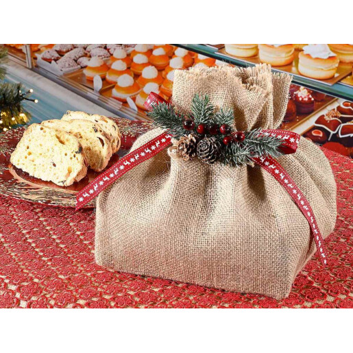 Set 6 saculeti Craciun textil multicolor cm20x20x25H