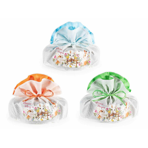 Set 3 saculeti cadouri Paste textil multicolor 30x23x31H