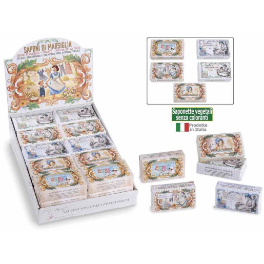 Set 5 sapunuri vegetale fara coloranti aroma Marseille 10 x 6 x 3 H, 150 gr