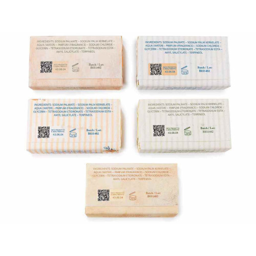 Set 5 sapunuri vegetale fara coloranti aroma Marseille 10 x 6 x 3 H, 150 gr