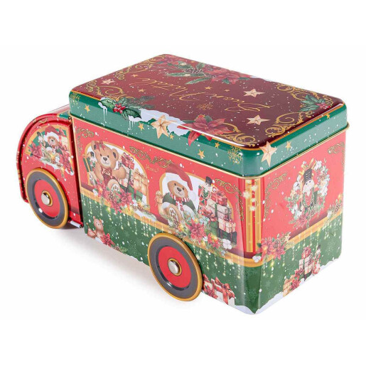 Cutie Craciun metal Masinuta cm 22 x 9,5 x 11 H