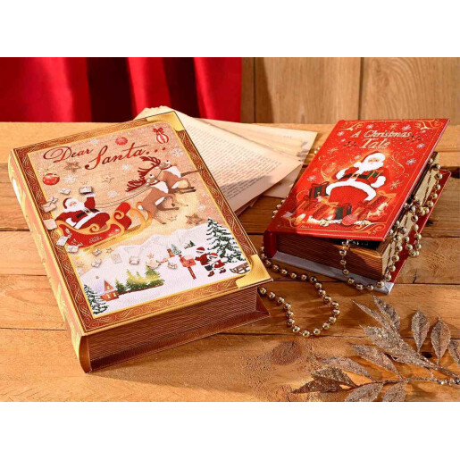 Set 2 cutii decor Craciun 18x25x5.5 cm, 13x18x4 cm