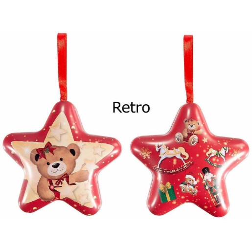 Set 2 ornamente brad Craciun metal multicolor 9x5x9 cm