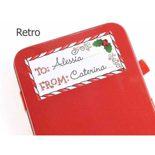 Set 4 cutii Craciun metal multicolor cm 9 x 12 x 1,5 H