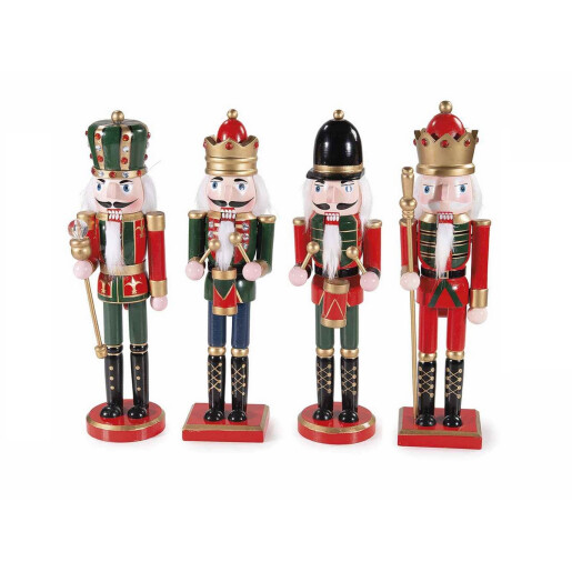 Set 4 figurine Spargatorul de Nuci lemn multicolor 8.5x8x31 cm