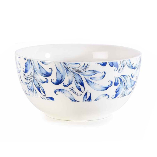 Bol portelan albastru alb Leaf Ø 14 cm x 7 H