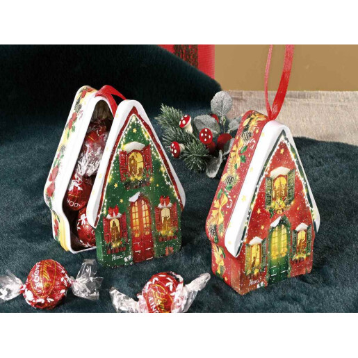 Set 2 cutii Craciun metal multicolor 8.5x4x10.5 cm