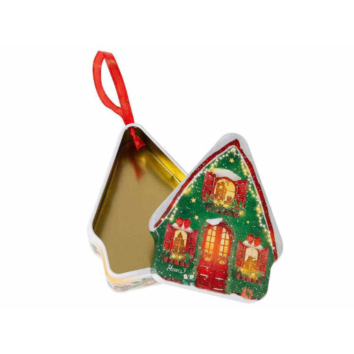 Set 2 cutii Craciun metal multicolor 8.5x4x10.5 cm
