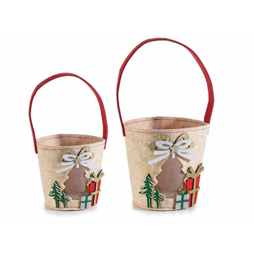 Set 2 gentute Craciun textil multicolor 16x34 cm, 12x26.5 cm