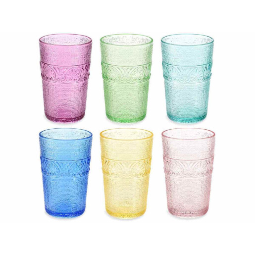 Set 6 pahare sticla Ø 8 cm x 12,5 H, 350 ml