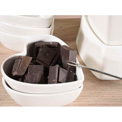 Set fondue portelan alb 15x14x12 H, 500 ml