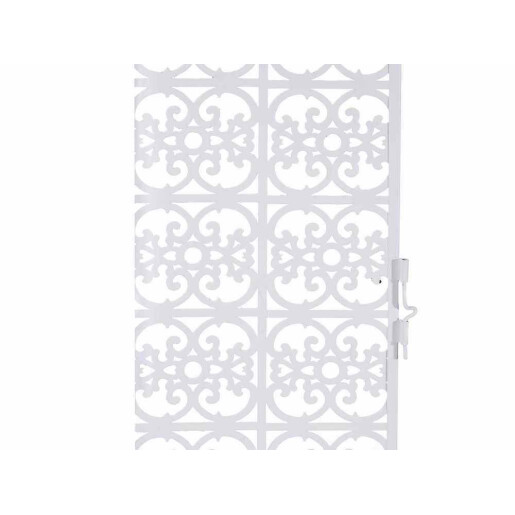 Felinar metal alb, sticla,  25 x 25 x 82 H