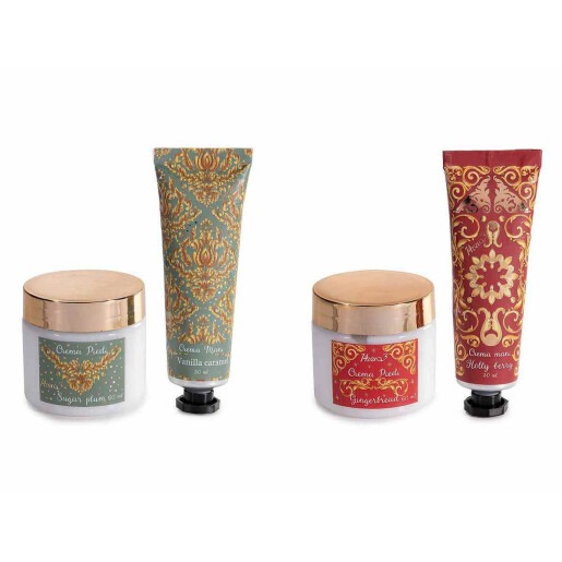 Set 2 creme maini, 2 creme picioare, cadou Craciun cm 18 x 5 x 23 H, 30 ml, 60 ml