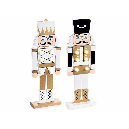 Set 2 figurine cu led Spargatorul de Nuci lemn 10x4x29.5 cm
