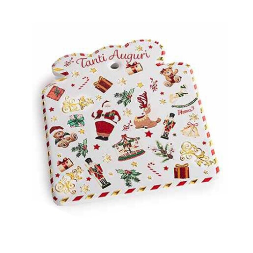 Set 6 suporturi pahare Craciun ceramica multicolora cm 10 x 11 H