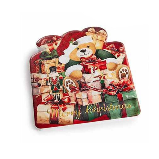 Set 6 suporturi pahare Craciun ceramica multicolora cm 10 x 11 H