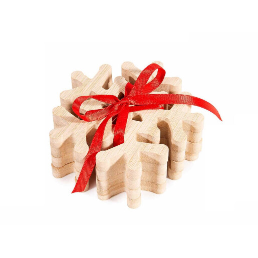Set 8 suporturi pahare lemn natur 10x10 cm