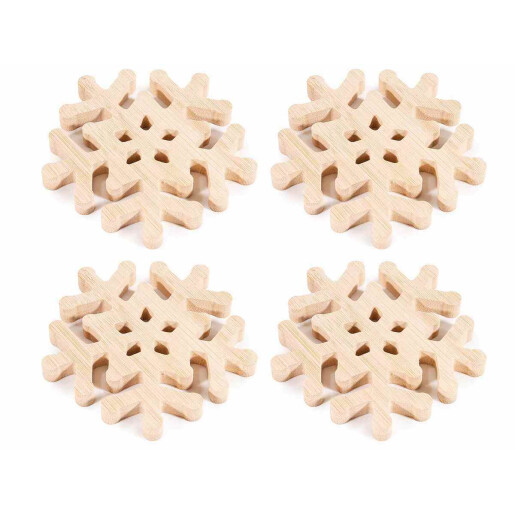 Set 8 suporturi pahare lemn natur 10x10 cm