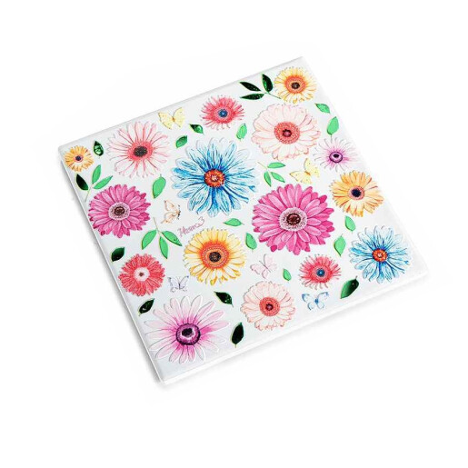 Suport vase fierbinti pluta ceramica multicolora decor Floral cm 15 x 15 H